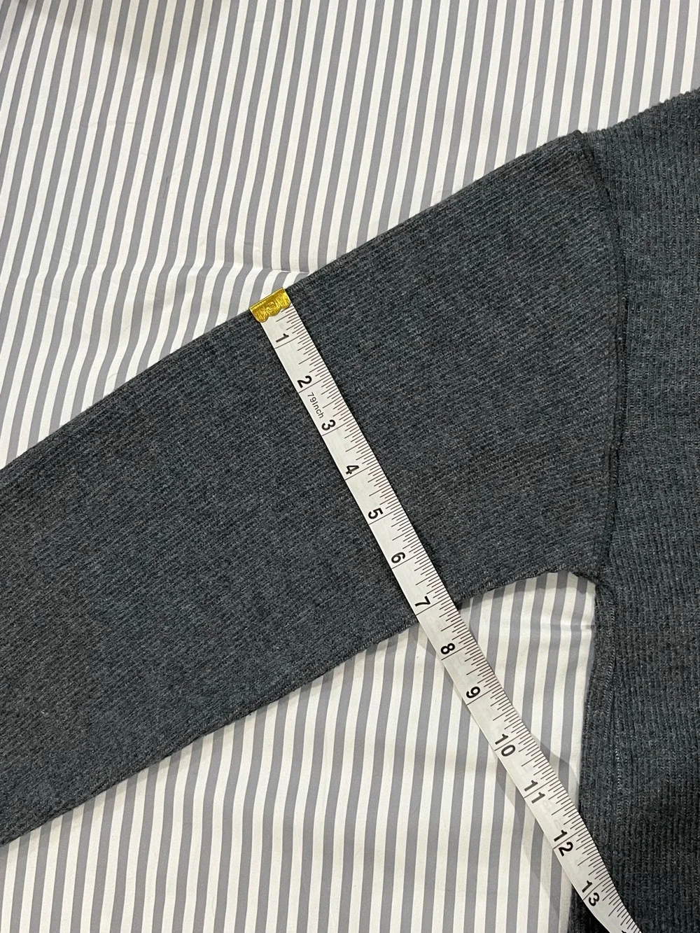 Zara Cropped Button-Front Knit Cardigan in Charcoal Grey - Picture 6 of 10